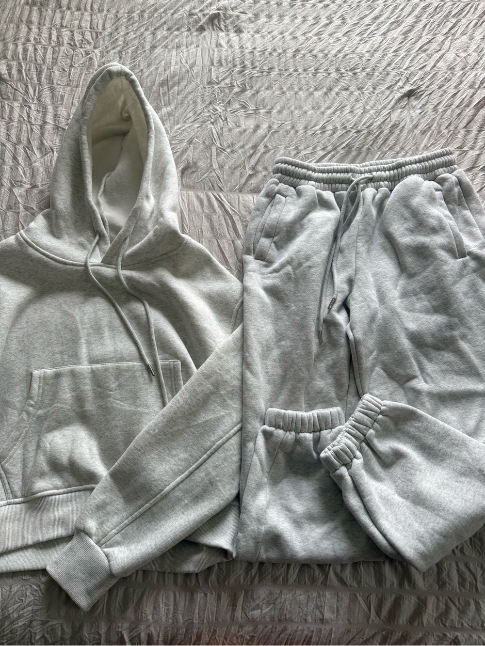 Gray Hooded Sweatshirt & Jogger Set
